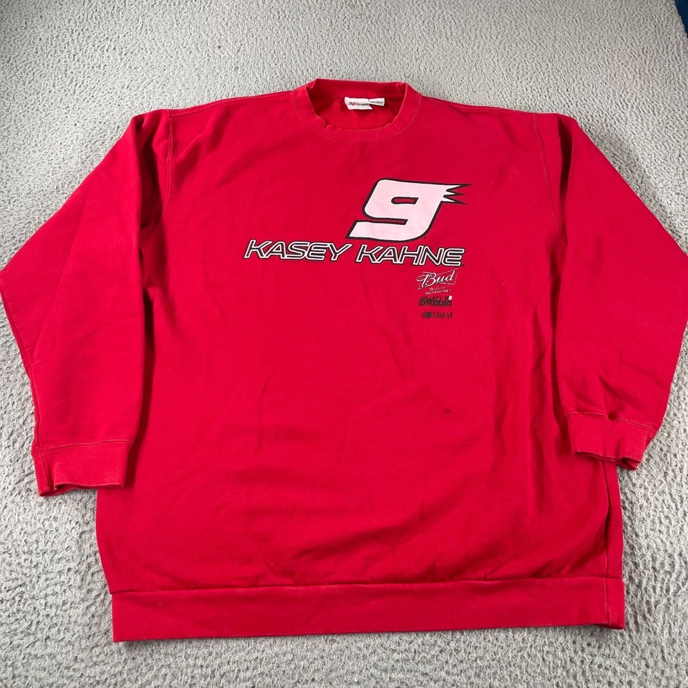 Vintage NASCAR Chase Authentics Kasey Kahne #9 Budweiser Sweatshirt Size 2XT Red